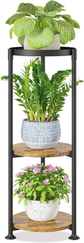 LASZOLA 3 Tier Black Plant Stand Indoor for Large Tall Heavy Duty Flower Planter, Metal Vertical Multi Level Rack for Narrow Floor Corner, Sturdy Round Holder Organizer, Modern, Mid Century, Farmhouse