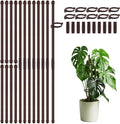 20Pcs Plant Support Stakes 17 inch SupKing Garden Orchid Sticks Extended to 3ft 4ft 5ft Plant Poles with Clips for Indoor Outdoor Potted Tomato Rose Amaryllis Vegetables Comes with 20 Ties(Brown)