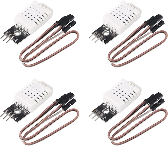 4Pcs DHT22/AM2302 Digital Temperature and Humidity Sensor Module Temp Humidity Gauge Monitor Sensor with Cable Replace SHT11 SHT15 for Raspberry Pi Electronic Practice DIY