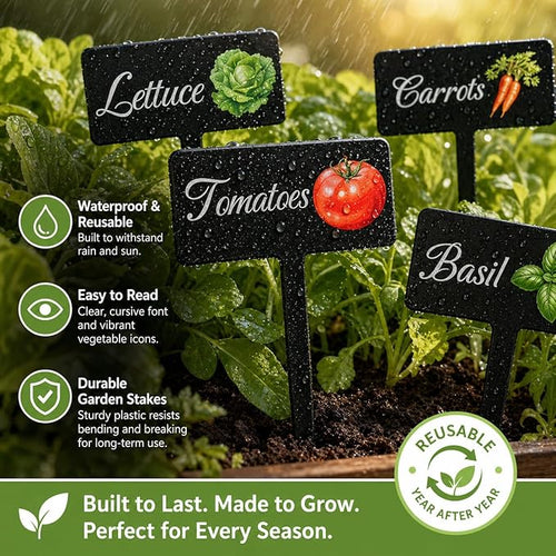 20Pcs Garden Signs for Vegetables, 20 Styles Waterproof Reusable Plant Label Signs, Fruit Plant Stakes Tags with Names for Indoor Outdoor Garden Decoration