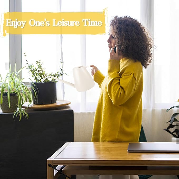 Watering Can for Indoor Plants, Small Watering Cans for House Plant Garden Flower, Long Spout Water Can for Outdoor Watering Plants 1. 8L 1/2 Gallon (White)