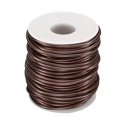HARFINGTON Bonsai Wire Anodized Aluminum Training Wire Roll 2.5mm/10 Gauge 66ft Length Bendable Bonsai Tree Wire for Garden, Horticulture, Landscape, Planting, Brown