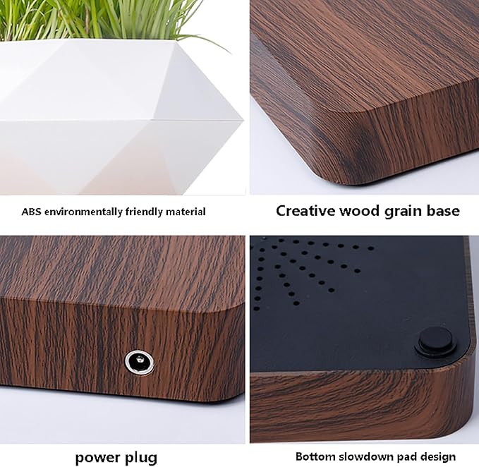 Magnetic Levitating Pot, Floating Air Bonsai Planter with Magnetic Rotation, Unique Suspension Flower Pot for Home Decor