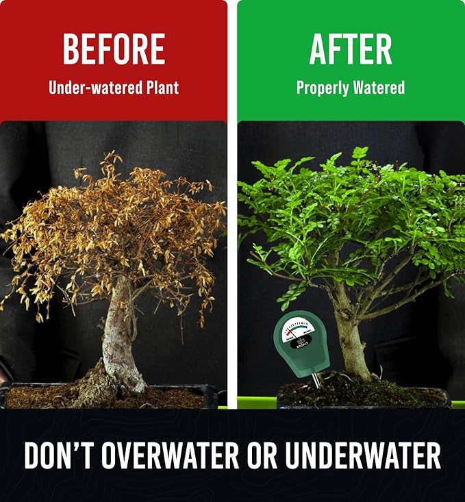GROWIT Soil Water Monitor for Plants - Soil Moisture Meter | Hydrometer for Plants | Plant Moisture Meter Houseplants | Water Tester for Plants | Farming Indoor and Outdoor Plants- Hunter Green