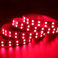 DC 12 Volt Double Row Bright 660nm Infrared LED Strip, 5m/16.4ft SMD5050 15mm IP20 Non-Waterproof Flexible Trimmable IR LED Strip, 660nm Red Light Therapy and Plant Growth