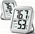 Antonki 2 Pack Room Thermometer for Home, Hygrometer Indoor Humidity Meter Gauge, Digital Temperature and Humidity Monitor Sensor for House, Terrarium, Incubator, Greenhouse - Battery Included