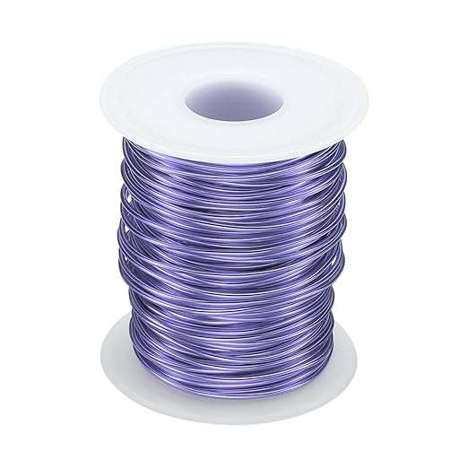HARFINGTON Bonsai Wire Anodized Aluminum Training Wire Roll 1.5mm/15 Gauge 98ft Length Bendable Bonsai Tree Wire for Garden, Horticulture, Landscape, Planting, Purple