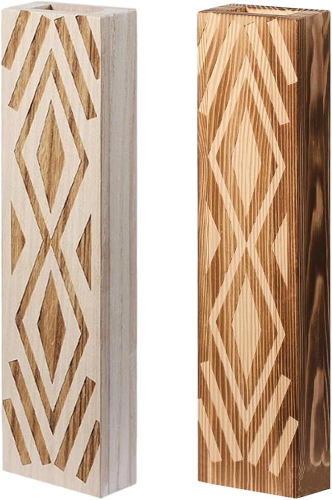 Wall Mounted Wooden Flower Vases Planter Geometric Pattern Hanging Floral Arrangements Container for Home Decors Natural Wood Vases Wall Decors