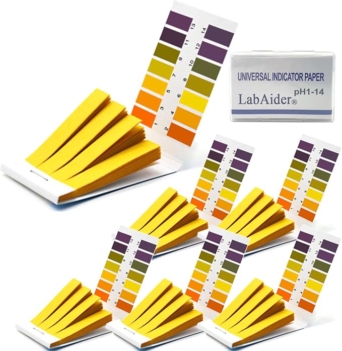 6 Pack pH 1-14 Litmus Test 480 Strips with Storage Case for Urine, Water, Soil Testing and Pet Food Monitoring