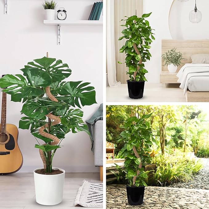 Supoice Moss Pole 63 Inch Moss pole Monstera Plant Support Bendable Moss Pole for Climbing Plants Indoor Coir Plant Pole Sticks, Brown