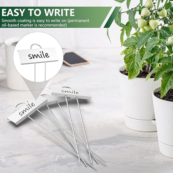 STARTOSTAR 50-Pack Metal Plant Labels, 10.6" Garden Markers Reusable Nursery Tags for Vegetables Herb Flower Seed Greenhouse