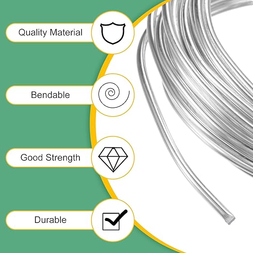 M METERXITY 3mm Bonsai Training Wire, 16.4 Feet Total Anodized Aluminum Bonsai Wires for Bonsai Tree Shaping/Branches Fixing/Trunk Holding/DIY Crafting [Silver]