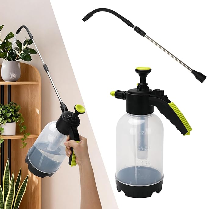 Handheld Pump Sprayer for Hanging Plants with 24.4" Long Spout, Watering Bottle Sprayer for Watering Hanging Plant Basket, Hard to Reach High Plant for Indoor or Garden 2L(0.5Gal)