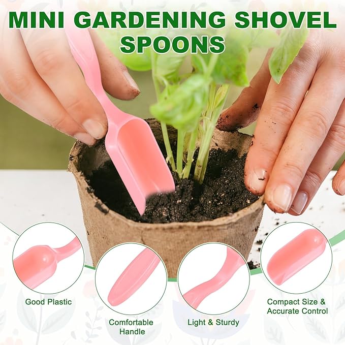 M METERXITY 10-Pack Mini Gardening Shovel Spoons, Plastic Garden Soil Scoops for Cultivation Digging Transplanting/Flower Planting/Plant Succulent, Colorful Small Gardening Tools [Multicolor]