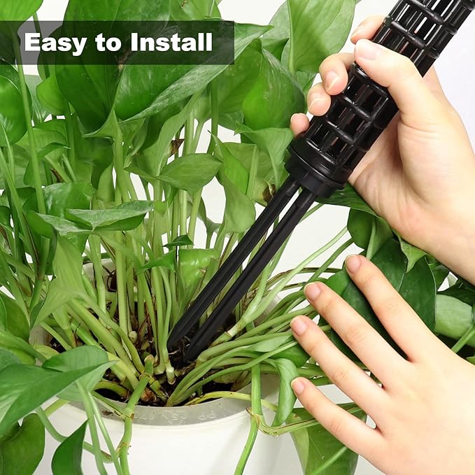 LangRay Moss Pole for Climbing Plants Monstera, Indoor Plant Supports, Plastic Moss Stick, Plant Stake for Garden, Extension Aid Climbing Rob (Black, 2pcs 10inch)