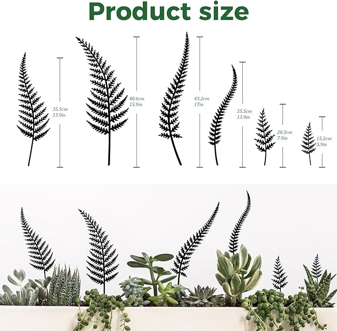 6-Pack Metal Flower Decorative Garden Stakes, Hand-Painted Vintage Black, Weather-Resistant Metal Outdoor Garden Decor for Flower Beds, Yard Art & Potted Plants Gift-Boxed Indoor & Outdoor Decor