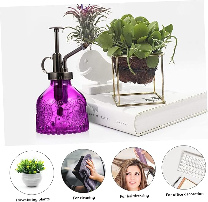 UPKOCH Retro Glass Spray Bottle for Plants Refillable Watering Can Elegant Design for Use Lightweight Portable Watering