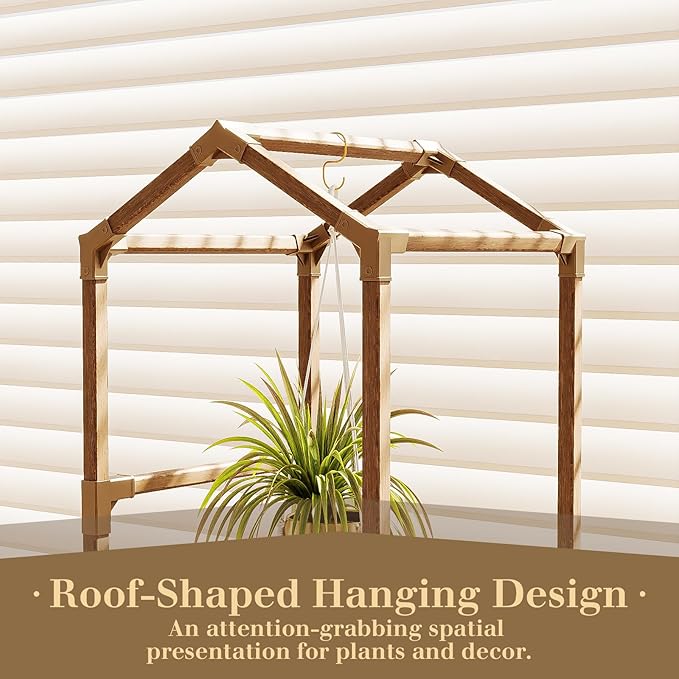 Bamworld Roof Shaped Plant Stand Indoor Outdoor 6 Tier Tall Large Wood Plant Shelf Multi Tier Flower Stands Garden Shelves Wooden Plant Display Holder Rack for Living Room Corner