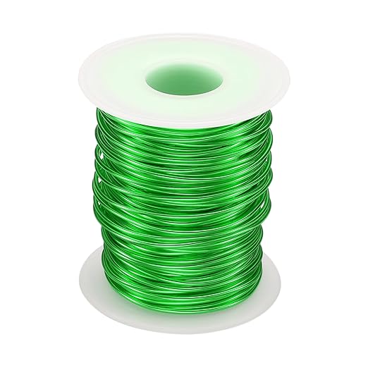 HARFINGTON Bonsai Wire Anodized Aluminum Training Wire Roll 1.5mm/15 Gauge 98ft Length Bendable Bonsai Tree Wire for Garden, Horticulture, Landscape, Planting, Green