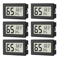 6-Pack Mini Hygrometer Indoor Humidity Meter, Mini Digital Thermometer Humidity Gauge Meter, Indoor Thermometer Hygrometer Monitor Fahrenheit (℉) for Reptile Thermostat, Jars Reptile, Fridge