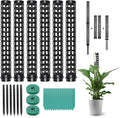 LangRay Moss Pole for Climbing Plants Monstera, Indoor Plant Supports, Plastic Moss Stick, Plant Stake for Garden, Extension Aid Climbing Rob (Black, 6pcs 10inch)