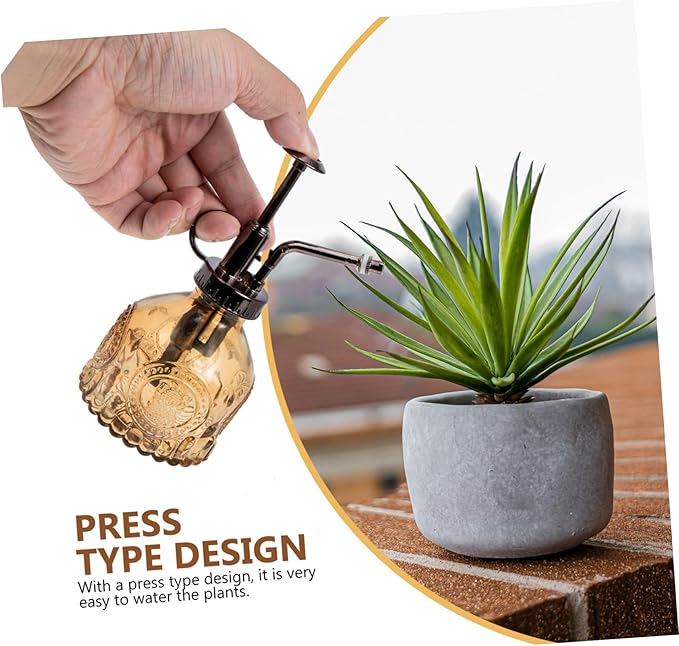 POPETPOP Glass Plant Mister Spray Bottle Vintage Design Precise Water Flow for Small Plants