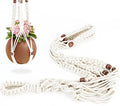 Necamocu Handmade Macrame Plant Hanger with 2PCS Hooks, Elegant Hanging Plant Holder for Indoor Outdoor Plants, Sturdy Hanging Planters with No Tassel, 33 Inch, Ivory