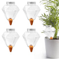 Watering Globes XL- 4 Pcs Diamond Plastic Shape Plant Watering Globes Self Watering Planter Insert 17oz Large for Indoor＆Outdoor Plants Watering Bulbs