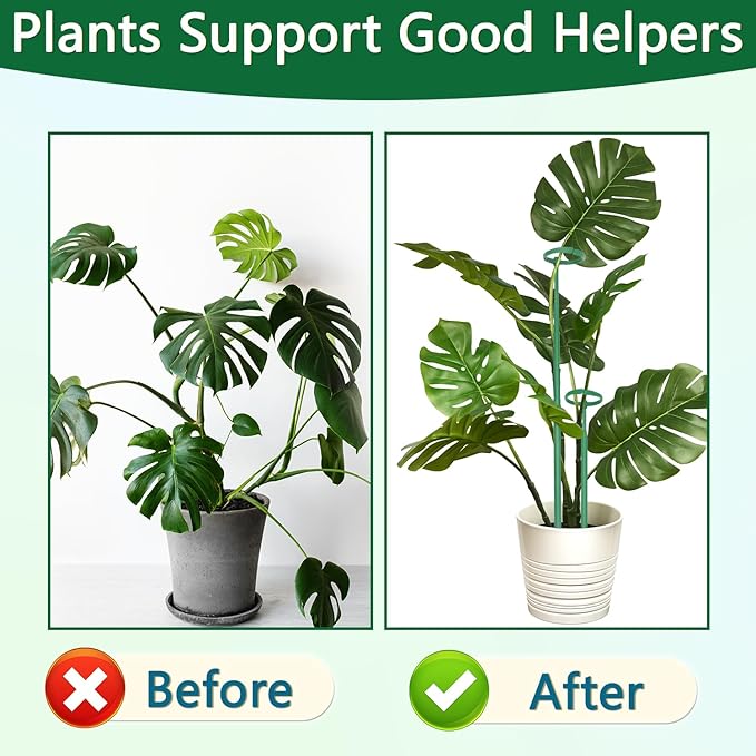 Telescoping Monstera Plant Support Stakes, 12.5IN to 48.4IN Adjustable Length, Extendable Plant Stakes for Indoor Plants, Premium Stainless Steel Material Plants Sticks for Orchids, Tomatoes- 3Pack