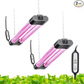 Hlite 16inch 2 Pack LED Grow Lights - Linkable Grow Lights for Indoor Plants, Full Spectrum Plant Lights Plug and Hanging Design with Auto On/Off Timer Hanging Grow Light from Seedling to Flowering