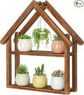 Jotsport 2 Tier Windowsill Plant Stand Small House Wood Plant Shelf Desktop Succulents Holder for Kitchen Living Room Office