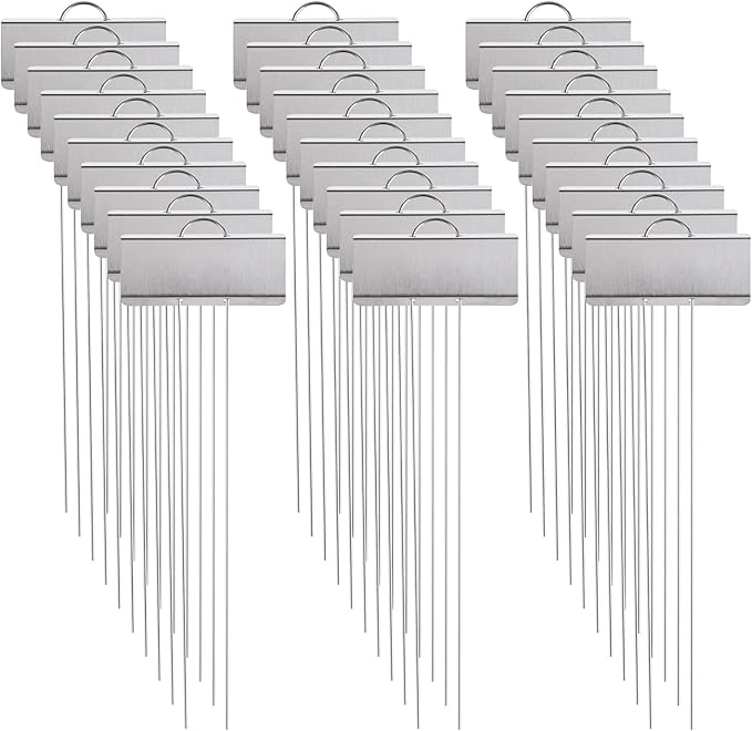 Foraineam 30 Pack 11.5 inch Stainless Steel Garden Markers Weatherproof Metal Plant Labels Large Planting Seedling Stake Signs