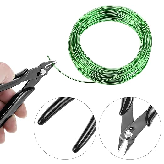 QWORK Bonsai Training Wire with Wire Cutter - 5 Rolls, Total 164 Feet Aluminum Wire 1/1.5/2.0 mm