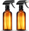 DIYSELF Spray Bottle for Cleaning Plastic Spray Bottles 16 oz 500ml Squirt Bottle for Liquids Amber Spray Lab Weighing Bottles for Home and Garden (2 Pack)