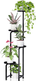 TOSKING 4 Tier Corner Plant Stand Indoor &Outdoor, Heavy Duty Metal Flower Pot Holder Shelf for Multiple Plants, Space Saving ,Tall Metal Plant Stand with Drainage Holes for Outdoor Use,Tiered Display for Patio, Garden, Balcony, Living Room Decor (Blac...