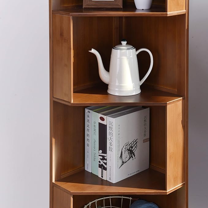 3-Shelf Industrial Corner Bookcase - A-Shaped Display Tall Bookshelf Multifunctional Storage Display Stand for Home Office & Living Room Decoration