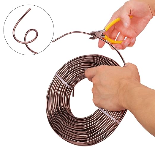 98 Feet Brown Anodized Aluminum Bonsai Training Wire, 4.0mm Anodized Aluminum Wire, 98 Feet Bonsai Plant Wire, Professional Grade Bonsai Training Wire for Crafts, Sculpting, Home Decoration