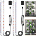 SDOVUERC 2 Bars Grow Light Strips for Indoor Plants with Auto ON/Off Timer 6/12/18H, 5 Dimmable Levels for Shelves Plant Growing(Pack 2)