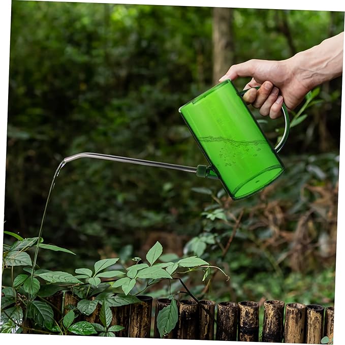 VOSAREA Stainless Steel Long Spout Watering Can for Outdoor Plants 1.5L Sprinkling Kettle Removable Nozzle for Succulents and Garden Use