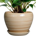 Ceramicfor 6 Inch Plant Pot Ceramic - Decorative Planter for Indoor Plants Succulent Pot with Drainage Hole and Saucer Round Planter Outdoor Flower Pot for House Patio Yellow