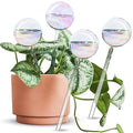 Tomorotec [4 PCS] Light Iridescent Rainbow Gradient Color Clear Glass Self-Watering System Spikes, Automatic Plant Waterer Bulbs