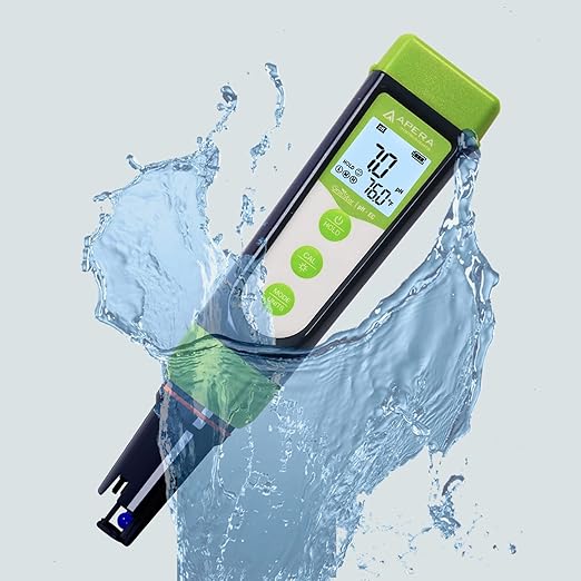 Apera Instruments AI104G GroStar Series GS4 pH/EC/500ppm/700ppm Combo 5-in-1 Pen Tester Kit with Replaceable Double-Junction pH/EC Probe for Hydroponics Water Quality Testing, Gen II