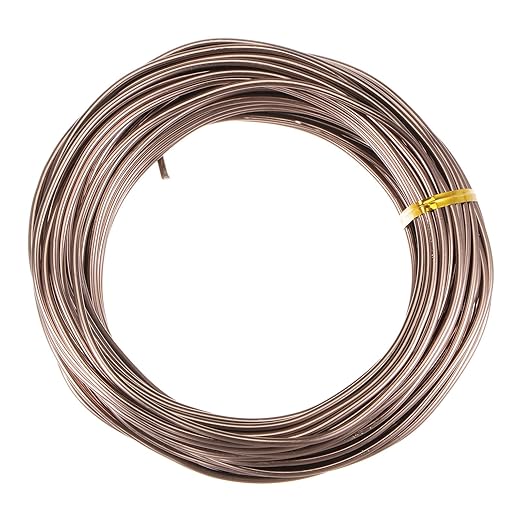 HARFINGTON Bonsai Training Wire 2.5mm Total 20mm 66 Feet Anodized Aluminum Wire Corrosion Resistant Garden Wire for Plants Bonsai Trees Shaping Bending Indoor, Brown