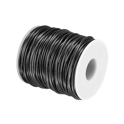 HARFINGTON Bonsai Wire Anodized Aluminum Training Wire Roll 2mm/12 Gauge 98ft Length Bendable Bonsai Tree Wire for Garden, Horticulture, Landscape, Planting, Black