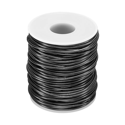 HARFINGTON Bonsai Wire Anodized Aluminum Training Wire Roll 2mm/12 Gauge 98ft Length Bendable Bonsai Tree Wire for Garden, Horticulture, Landscape, Planting, Black