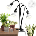 Barrina Orbgrow OG11A3 Clip On Grow Lights for Indoor Plants, Integrated Stepless Dimming & Timing, 4000K 33W(3 x 11W, 300 Watt Equiv), Full Spectrum 3-Gooseneck with E26 Plant Light Bulbs