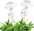 Plant Watering Globes, Iridescent Rainbow Glass Water Bulbs Self Watering Spikes Planter Insert Automatic Plant Watering Device for Indoor and Outdoor Plants(2Pcs, Mushroom Shaped)