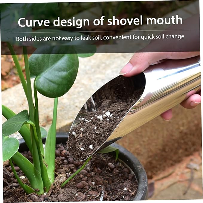 Hand Shovel, Soil Scoop for Indoor Plants 3PCS Potting Soil Scoop 3 Sizes Hand Shovel, Stainless Steel Garden Bonsai Tools for Plant Flower, for Indoor Plants