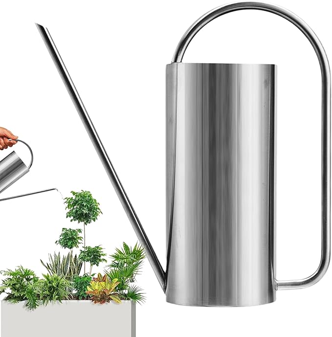 Long Spout Watering Can, 50 Oz Stainless Steel, Durable Gardening Kettle, Precise Pouring Design, Easy Handle Indoor Plant Care, Premium Plant Watering Tool, Indoor, Potted Plants, Courtyard