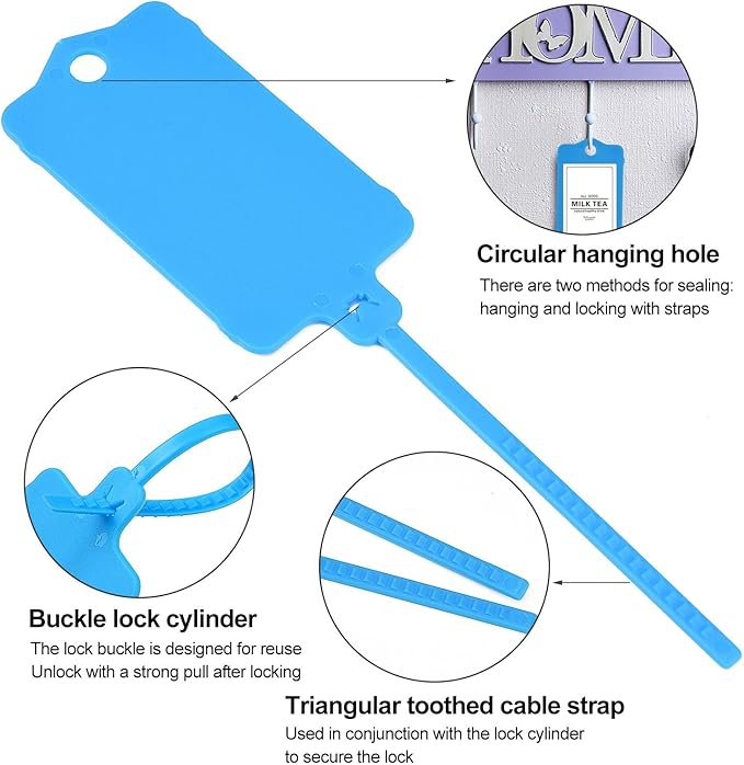 10000 Blank Plastic Tags for Labeling Reusable Hanging Tags Ties Key Tags Storage Tags Waterproof Plastic Mark Label Writable Hang Sign (Blue)